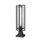Z-Lite Aura 1 Light Outdoor Pier Mounted Fixture, 6in. W x 27in. H, Black 5013PHBS-SQPM-BK - alternate 1